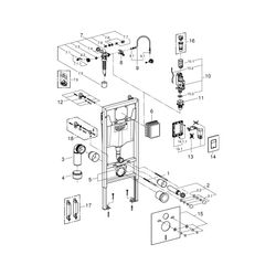Grohe Rapid SL WC-Montageelement Trockenbau, 5-in-1 Set, Bauhöhe 113cm, mit Skate Cosmo... GROHE-38827000 4005176870477 (Abb. 1)