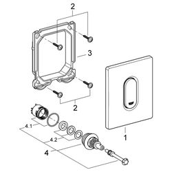 Grohe Cosmopolitan Urinal-Betätigung Arena, Fertigmontageset, für manuelle Betätigung, ... GROHE-38857P00 4005176875663 (Abb. 1)