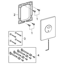 Grohe Skate WC-Betätigung, 156x197mm, senkrechte Montage, 2-Mengen-Spülung oder Start-S... GROHE-38862SD0 4005176834721 (Abb. 1)
