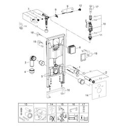 Grohe Wand-WC-Element Rapid SL, 1,13m Bauhöhe, für Vorwand-/Ständerwandmontage, senkrec... GROHE-38897000 4005176882678 (Abb. 1)