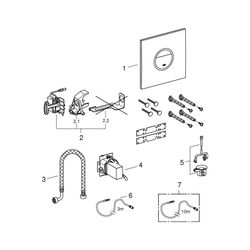 Grohe Veris Light WC-Betätigung mit LED in Blau, Rot, Gelb, Weiß, Velvet Black, 38915KS... GROHE-38915KS0 4005176897108 (Abb. 1)