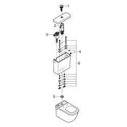 Grohe Aufsatzspülkasten Euro Keramik, Anschluss seitlich/hinten382x371x171mm, 2-Mengen-... GROHE-39333000 4005176407215 (Abb. 1)
