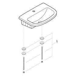 Grohe Bau Keramik Einbauwaschtisch, 560x400mm, Einbau von oben, 1 Hahnloch, mit Überlau... GROHE-39422000 4005176406195 (Abb. 1)