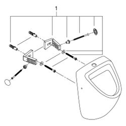 Grohe Urinal Bau Keramik Zulauf von oben, Alpinweiß, 39439000... GROHE-39439000 4005176406362 (Abb. 1)