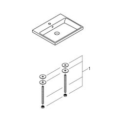 Grohe Cube Keramik Einbauwaschtisch, Einbau von oben, 605x490mm, 1 Hahnloch, 2 vorgesto... GROHE-3947900H 4005176442636 (Abb. 1)