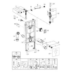 Grohe Rapid SL WC-Montageelement Trockenbau, Skate Cosmopolitan S Betätigung, BH 113cm,... GROHE-39501000 4005176453878 (Abb. 1)
