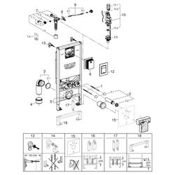 Grohe Rapid SLX WC-Montageelement Trockenbau, GDX Spülkasten, BH 113cm, mit Spülstromdr... GROHE-39603000 4005176527562 (Abb. 1)