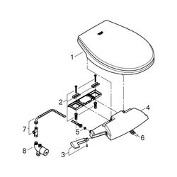 Grohe Bau Keramik Dusch-WC-Aufsatz, Duroplast WC-Sitz mit Absenk-Automatik, 2 separate ... GROHE-39648SH0 4005176575310 (Abb. 1)