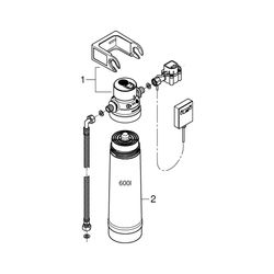Grohe Filter Grohe Red, mit Filterkopf, für Regionen mit Wasserhärte über 12 Grad KH, z... GROHE-40438001 4005176984105 (Abb. 1)