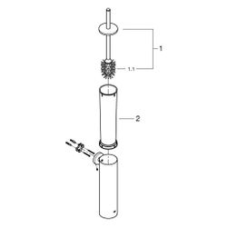 Grohe Essentials Toilettenbürstenset, Wandmontage, herausnehmbarer Innenbehälter aus Ku... GROHE-40696GL0 4005176953668 (Abb. 1)