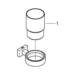 Grohe Essentials Glas Cube mit Halter, Chrom, 40755001... GROHE-40755001 4005176328374 (Abb. 1)