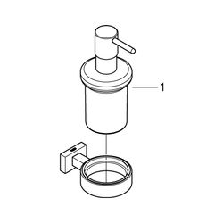 Grohe Essentials Cube Seifenspender mit Halter, Chrom, 40756001... GROHE-40756001 4005176328381 (Abb. 1)