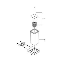 Grohe Selection Cube Toilettenbürstengarnitur Glas/Metall Wandmontage, Chrom, 40857000... GROHE-40857000 4005176378393 (Abb. 1)
