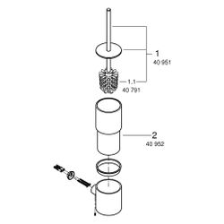 Grohe Atrio Toilettenbürstengarnitur, Wandmontage, Satin Steel, 40892MS0... GROHE-40892MS0 4005176946172 (Abb. 1)