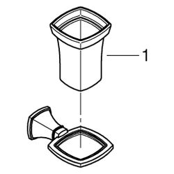 Grohe Grandera Halter mit Keramik-Mundspülglas, Chrom/Gold, 40909IG0... GROHE-40909IG0 4005176754449 (Abb. 1)