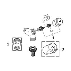 Grohe Original WAS Anschlussventil, DN 15, Wandmontage, Fettkammer-Oberteil 1/2", Chrom... GROHE-41010000 4005176281822 (Abb. 1)