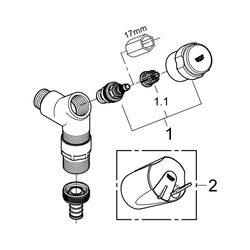 Grohe Original WAS Anschlussventil, DN 15, Wandmontage, integrierte Schlauchplatzsicher... GROHE-41015000 4005176281860 (Abb. 1)