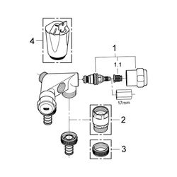 Grohe Original WAS Doppelventil Einfach, DN 15, Wandmontage, Innengewinde 1/2", Fettkam... GROHE-41020000 4005176281891 (Abb. 1)