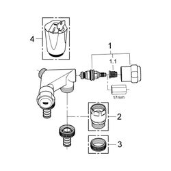 Grohe Original WAS Doppelventil Einfach, DN 15, Wandmontage, Fettkammer-Oberteil 1/2", ... GROHE-41022000 4005176281914 (Abb. 1)
