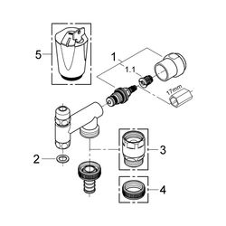 Grohe Original WAS Ventil Eckfix DN 10, Fettkammer-Oberteil 3/8", Chrom, 41030000... GROHE-41030000 4005176281938 (Abb. 1)