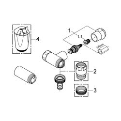 Grohe Original WAS Ventil Batterie Eggemann DN 20, Wandmontage, Anschluss rechts, Fettk... GROHE-41043000 4005176282010 (Abb. 1)
