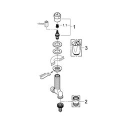 Grohe Original WAS Untertischventil DN 15, Spültischmontage, 50mm verstellbar, Fettkamm... GROHE-41050000 4005176282072 (Abb. 1)