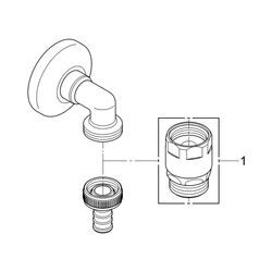 Grohe Original WAS-Schlauchanschlussbogen DN 15 für Unterputzmontage, Chrom, 41125000... GROHE-41125000 4005176282430 (Abb. 1)