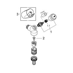 Grohe Armaturenkombination DN 15 Schrägsitzausführung Rohrbelüfter Bauform C, Chrom, 41... GROHE-41190000 4005176280153 (Abb. 1)