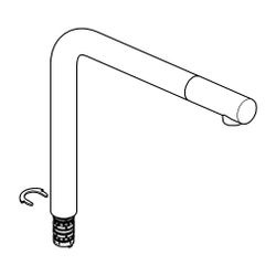Grohe Auslauf Hard Graphite gebürstet für Einhand-Spültischbatterie... GROHE-13348AL0 4005176597480 (Abb. 1)