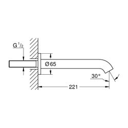 Grohe Essence Wanneneinlauf Wandmontage, Warm Sunset gebürstet, Außengewinde 1/2", Ausl... GROHE-13449DL1 4005176695155 (Abb. 1)