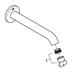 Grohe Essence Wanneneinlauf Wandmontage, Warm Sunset gebürstet, Außengewinde 1/2", Ausl... GROHE-13449DL1 4005176695155 (Abb. 1)