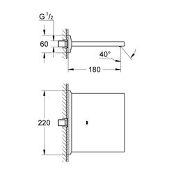 Grohe Allure Brilliant Schwallauslauf Supersteel, Ausladung 180mm für Wanne und Brause... GROHE-13486DC0 4005176756658 (Abb. 1)