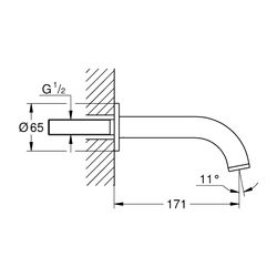 Grohe Atrio Wanneneinlauf Warm Sunset, Wandmontage, Ausladung 171mm... GROHE-13487DA0 4005176761713 (Abb. 1)