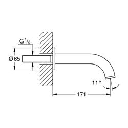 Grohe Atrio Wanneneinlauf Warm Sunset, Wandmontage, Ausladung 171mm... GROHE-13487DA0 4005176761713 (Abb. 1)