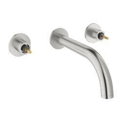 Grohe Atrio PC 3-Loch-Waschtisch-Wandbatterie Supersteel, Fertigset für Hebelgriffe, St... GROHE-20587DC0 4005176511974 (Abb. 1)