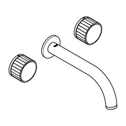 Grohe Atrio PC 3-Loch-Waschtisch-Wandbatterie Chrom, Fertigset für Knopfbetätigung, Sti... GROHE-20589000 4005176511691 (Abb. 1)
