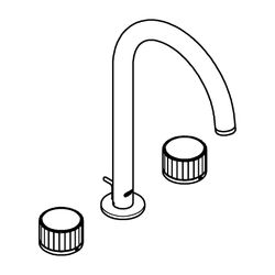 Grohe Atrio PC 3-Loch-Waschtischbatterie Warm Sunset Knopfbetätigung, Zugstangen-Garnit... GROHE-20595DA0 4005176511172 (Abb. 1)