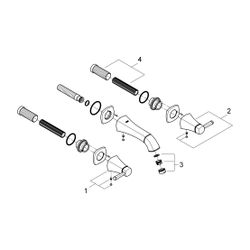 Grohe Grandera 3-Loch-Waschtischbatterie, Wandmontage, Ausladung 177mm, Chrom, Fertigmo... GROHE-20622000 4005176757976 (Abb. 1)