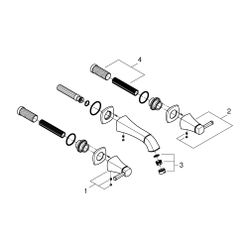 Grohe Grandera 3-Loch-Waschtischbatterie, Wandmontage, Ausladung 177mm, Chrom, Fertigmo... GROHE-20622000 4005176757976 (Abb. 1)