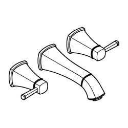 Grohe Grandera 3-Loch-Waschtischbatterie, Wandmontage, Ausladung 177mm, Chrom, Fertigmo... GROHE-20622000 4005176757976 (Abb. 1)