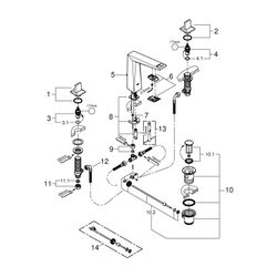 Grohe Allure Brilliant 3-Loch-Waschtischbatterie, Hard Graphite gebürstet, Garnitur 1 1... GROHE-20627AL0 4005176760181 (Abb. 1)