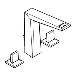 Grohe Allure Brilliant 3-Loch-Waschtischbatterie, Hard Graphite gebürstet, Garnitur 1 1... GROHE-20627AL0 4005176760181 (Abb. 1)