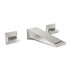 Grohe Allure Brilliant 3-Loch-Waschtisch-Wandbatterie Supersteel, Ausladung 161mm, Fert... GROHE-20628DC0 4005176760235 (Abb. 1)