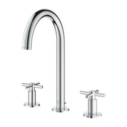 Grohe Atrio 3-Loch-Waschtischbatterie Chrom, Rohrauslauf, mit Kreuzgriffen, 1 1/4" Zugs... GROHE-20643000 4005176762871 (Abb. 1)