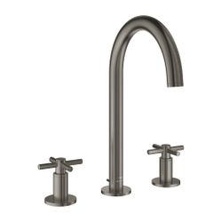 Grohe Atrio 3-Loch-Waschtischbatterie Hard Graphite gebürstet, Rohrauslauf, mit Kreuzgr... GROHE-20643AL0 4005176762901 (Abb. 1)