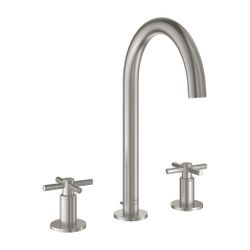 Grohe Atrio 3-Loch-Waschtischbatterie Supersteel, Rohrauslauf, mit Kreuzgriffen, 1 1/4"... GROHE-20643DC0 4005176762925 (Abb. 1)