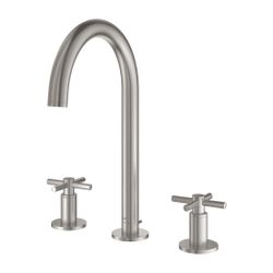 Grohe Atrio 3-Loch-Waschtischbatterie Supersteel, Rohrauslauf, mit Kreuzgriffen, 1 1/4"... GROHE-20643DC0 4005176762925 (Abb. 1)