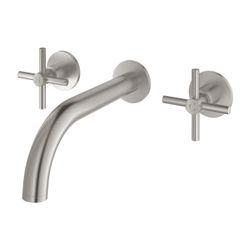 Grohe Atrio 3-Loch-Waschtischbatterie Supersteel, Fertigmontageset, mit Kreuzgriffen, W... GROHE-20661DC0 4005176763137 (Abb. 1)