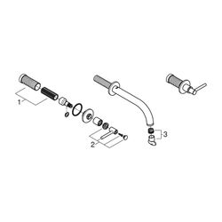 Grohe Atrio 3-Loch-Waschtischbatterie Chrom, Fertigmontageset, mit Hebelgriffen, Wandmo... GROHE-20662000 4005176763168 (Abb. 1)