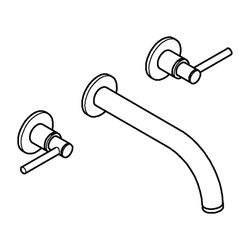 Grohe Atrio 3-Loch-Waschtischbatterie Chrom, Fertigmontageset, mit Hebelgriffen, Wandmo... GROHE-20662000 4005176763168 (Abb. 1)